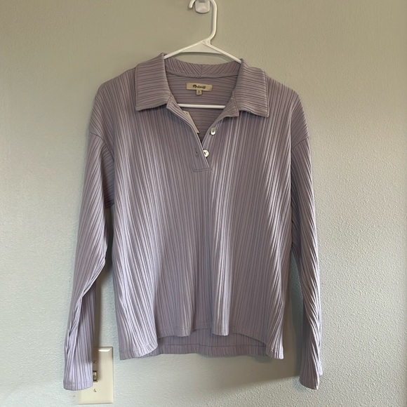 Madewell Variegated Rib Boxy Polo Shirt - Picture 6 of 13